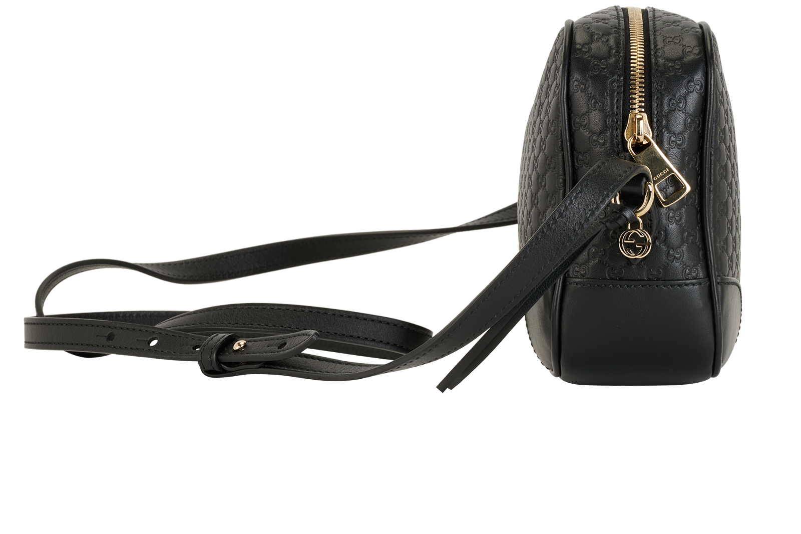 Guccissima Camera Bag, &pound;450, Handbags, Black, Leather, Side view